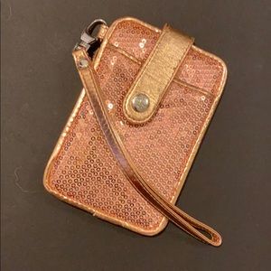 Sequined Rose Gold Wrist Wallet 💸